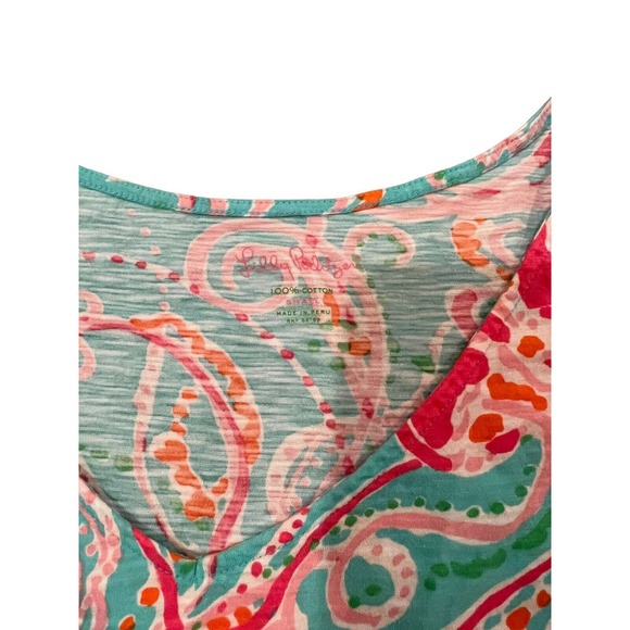 Lilly Pulitzer T-shirt Dress Jellies Be Jammin Blue Pink Cotton Women’s Small - Picture 2 of 5